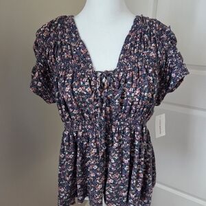 Lucky Brand Floral Smocked Women's Top-NWT Size M